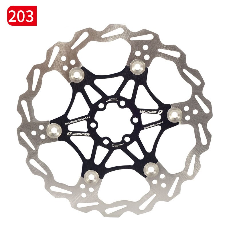 Zoom Bicycle Disc Brake MTB Brake Float Floating Disc Rotors 160mm 180mm 203mm Hydraulic Brake Pads Float Rotors Bicycle Parts: black 203mm