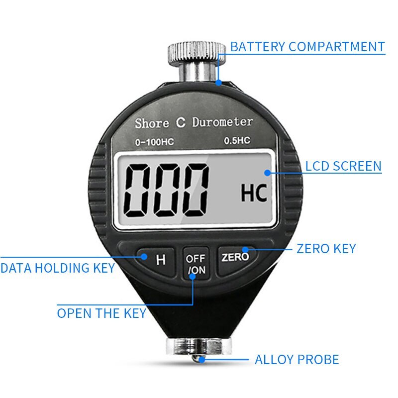 Hardness Tester Meter Digital Durometer Use to Tire Plastic Thermal Plastic#