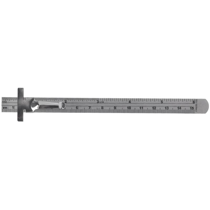 6" Stainless Steel Pocket Rule Handy Ruler with inch 1/32" mm/metric Graduations Measurement Analysis Instruments