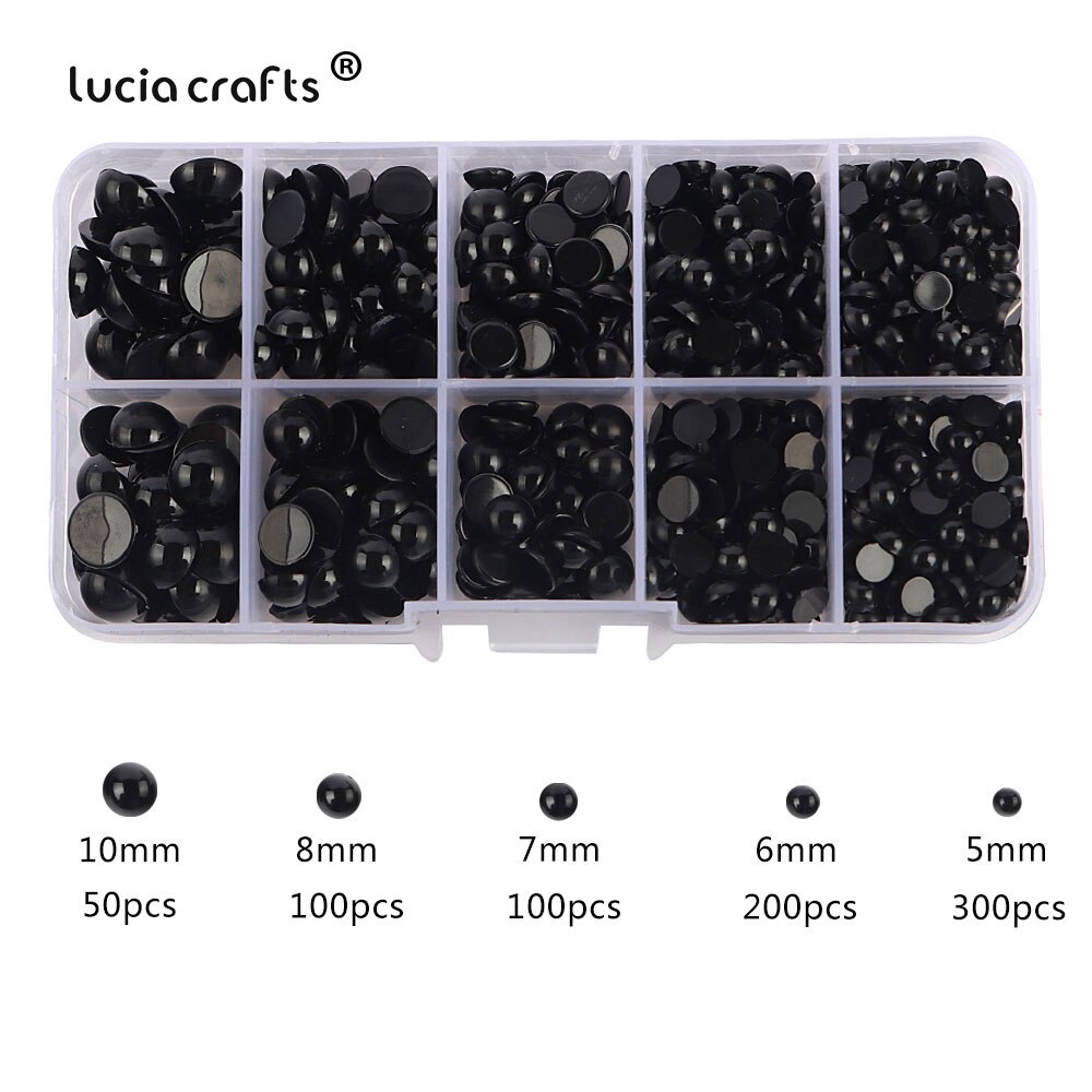 5-20mm Half Round Pearls Plastic Black Beads Flatback Resin Pearl Glue On Rhinestones Beads Nail Art Crafts Diy Decoration K1011: C4 750pcs