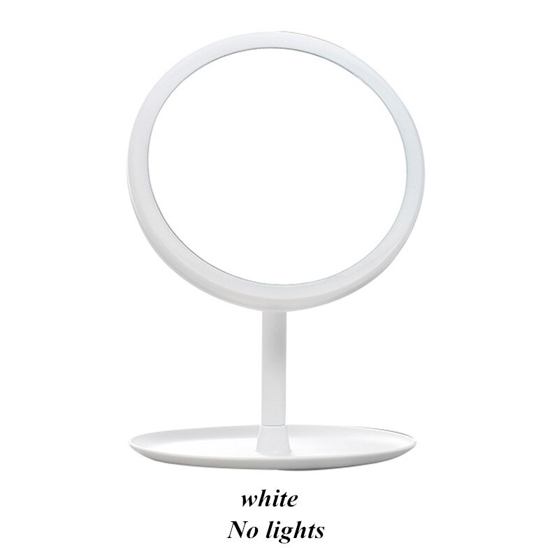 Con espejo de maquillaje ligero Led, lámpara de tocador de belleza Led para espejo de tocador espejo cosmético de atenuación táctil: White-no light