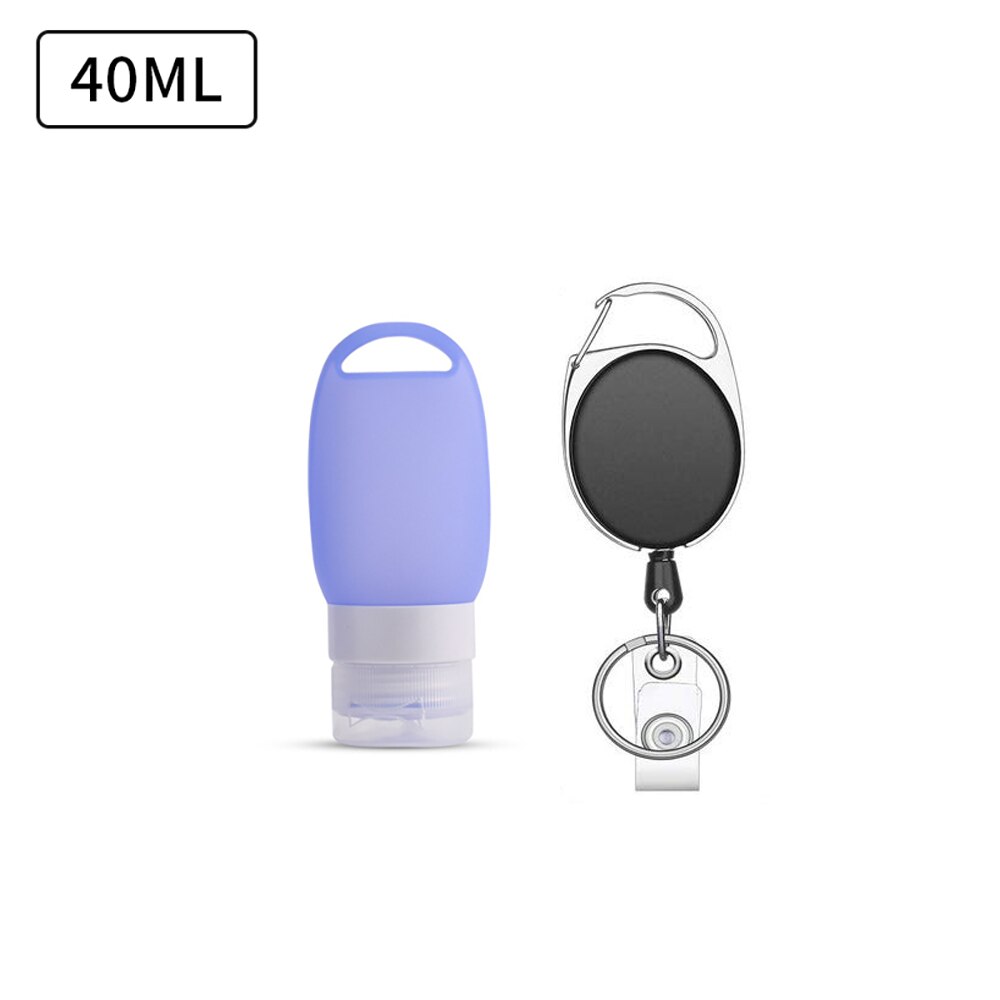 Travel Bottle Leakproof Silicone Refillable Squeezable Travel Tube with Keychain Hook for Cosmetic Toiletry Shampoo 40/60ml: 12