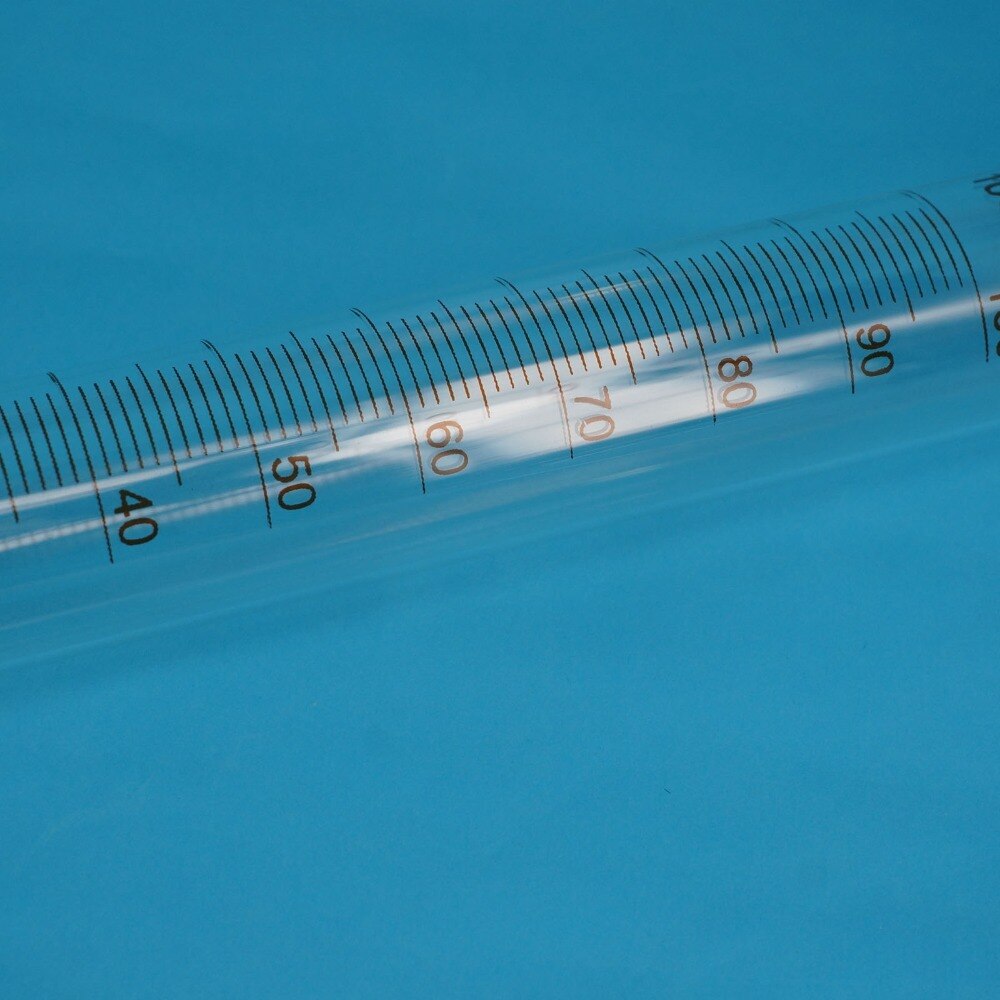 100ml Graduated Line Lab Clear Glass Test Tube Round Bottom with Stopper