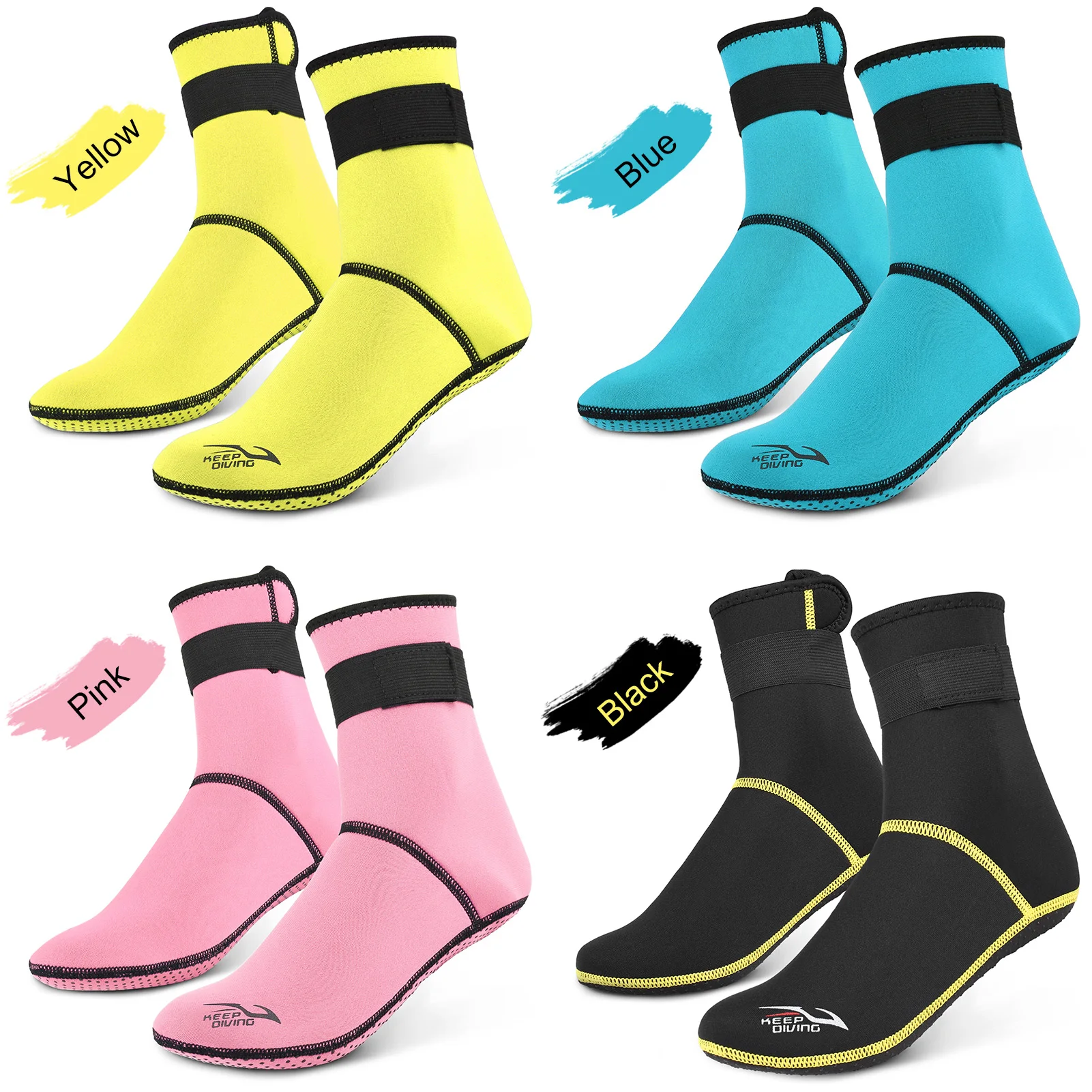 Calcetines de buceo acuático de playa de neopreno de 3 mm: botas térmicas y antideslizantes para rafting, snorkel, vela, natación