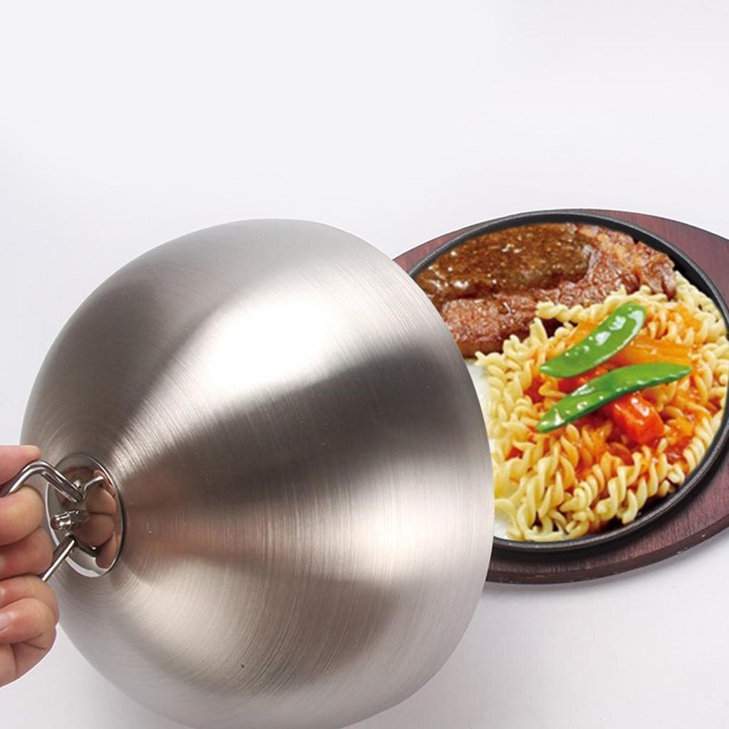 Stainless Steel Cloche Food Cover Dome Serving Plate Dish Dining Dinner