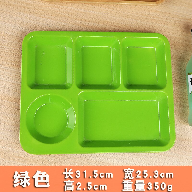 12.5 Inches Divided Plates,Melamine Tray Plate,Stackable,Dishwasher Safe (blue),Imitation Porcelain 5 Grid Fast Food Plate: 5