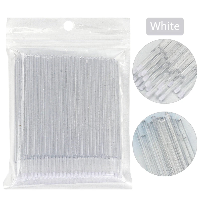 100Pcs Eyelash Cleaning Brush Lash Extension Micro Cotton Swab Individual Eyelashes Microbrush Beauty Makeup Clean Remover Tools: ROYAL BLUE