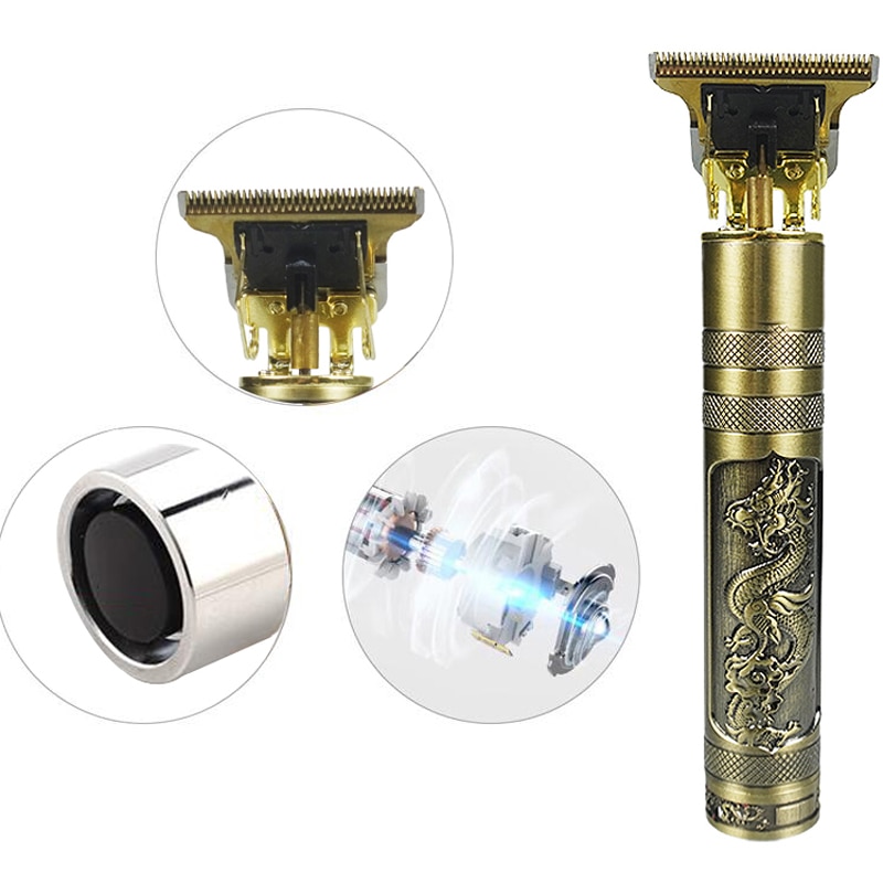 Barber Hair Clipper T9 Beard Trimmer Cordless Haircut Shaver T Blade Hair Finishing Machine Men Engraving Outliner