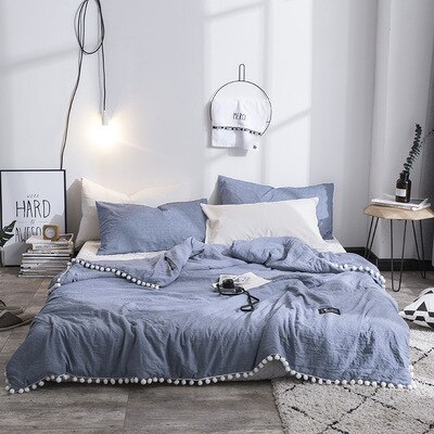 Zachte Worp Deken Met Kleine Bal Decor Gewassen Zachte Warme Cover Airconditioning Quilt Voor Bed: 1 / 150x200cm
