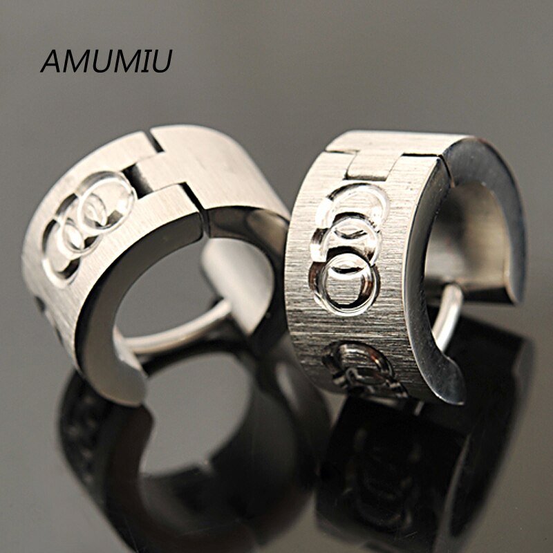 Amumiu venda quente!! Punk aço inoxidável masculino parafuso prisioneiro brincos moda jóias femininas atacado ke015