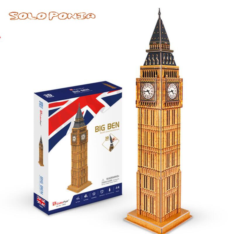 51.7 Cm Big Ben Tower Cardboard Assembly Model Miniature Micro Landscape DIY Building Miniature 3D Puzzle Toys Building Toys