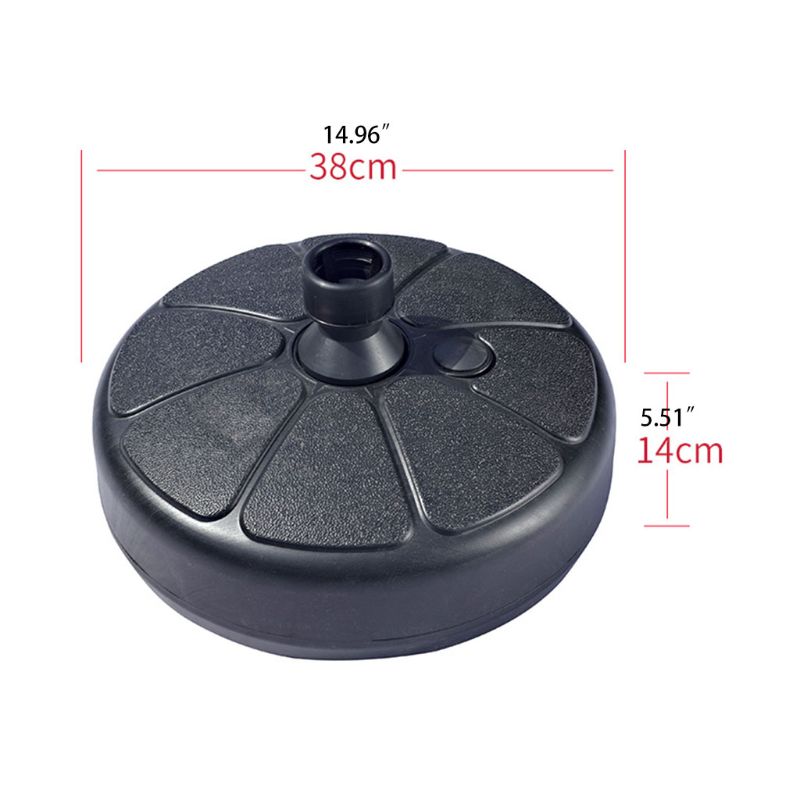 38cm Round Heavy Duty Patio Umbrella Base Holder Water Sand Fillable Sunshade Stand Outdoor Yard Garden Beach