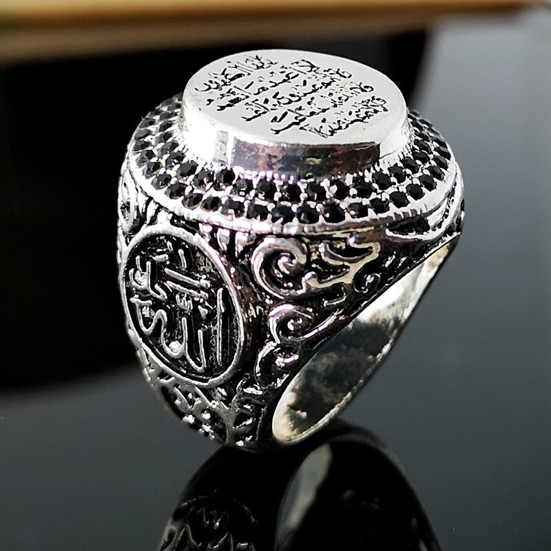 Kampioenschap Retro Arabische Metalen Ringen Gothic Ringen Voor Mannen Punk Cool Vintage Sieraden
