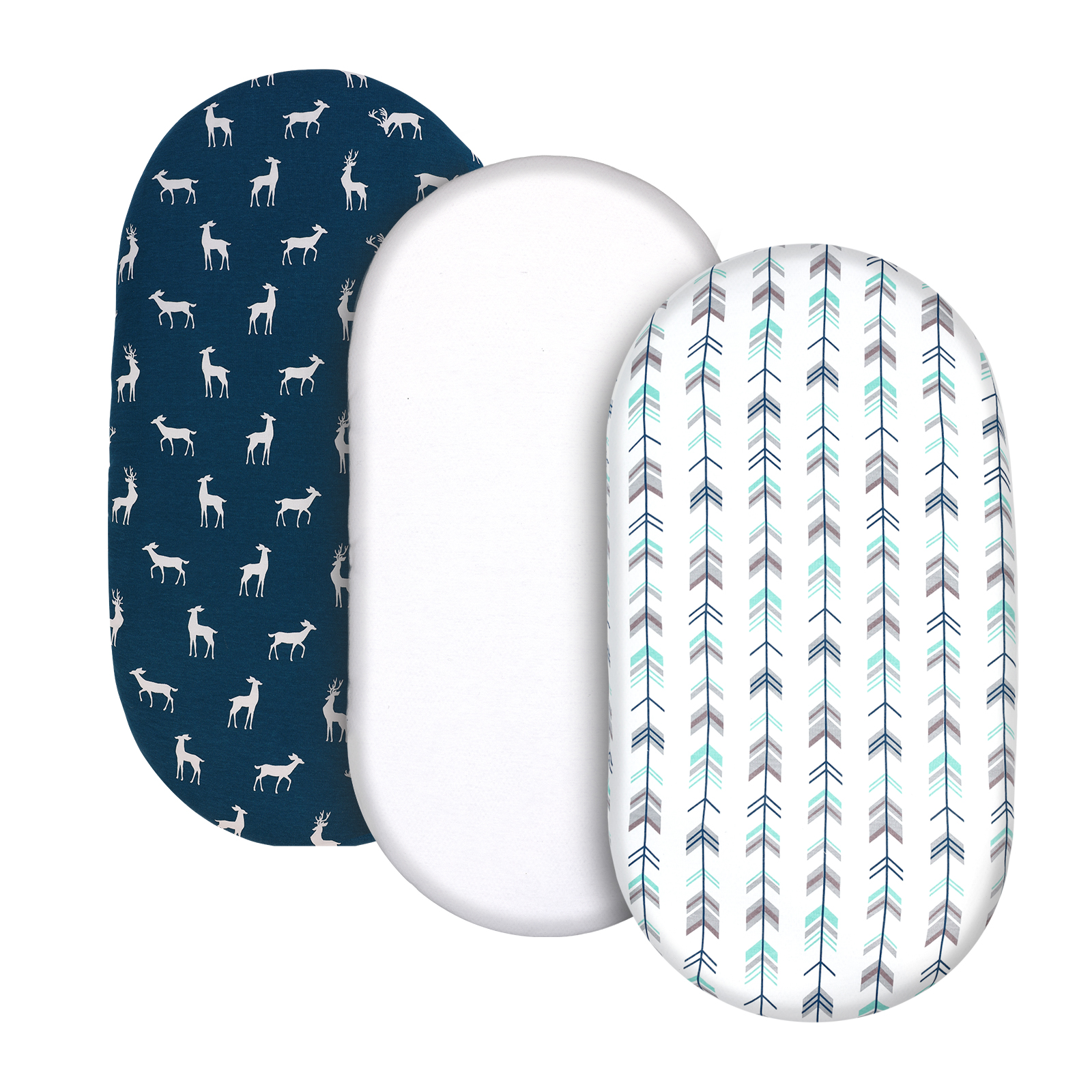 Baby-korbwiege Blatt einstellen-3 Pack Ultra Weiche dehnbar Wiege Blätter, passen für Stubenwagen Matratze Pad Abdeckung, unisex Jungen &Ampere; Mädchen: SCL30002