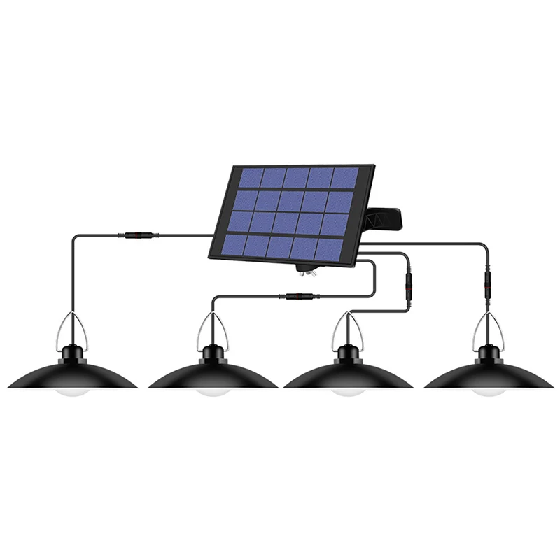 Luz colgante Solar de doble cabeza con control remoto para exteriores, lámpara Solar de interior con línea de 3m, iluminación Solar para Camping, jardín y patio: Luna Azul / 6-10 W