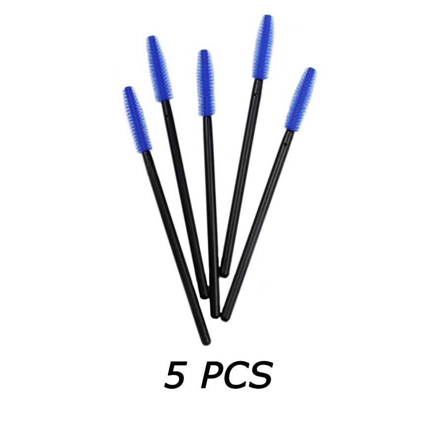 25 Pcs Silikon Pinsel Einweg Wimpern Werkzeug Kamm Mascara Zauberstäbe Make-Up Pinsel Individuelle Applikator Kit für Auge Applikator: 5 pcs blue