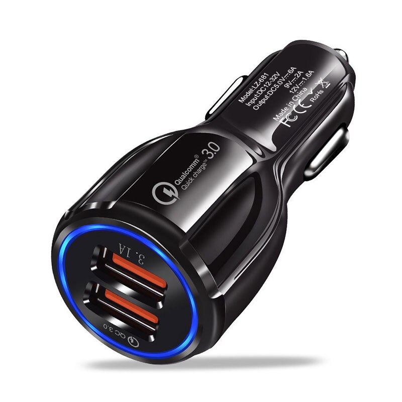 Gzsp 18W 3.1A Autolader Quick Charge 3.0 Universele Dual Usb Snel Opladen Qc Voor Iphone Samsung Xiaomi Mobiele telefoon In Auto