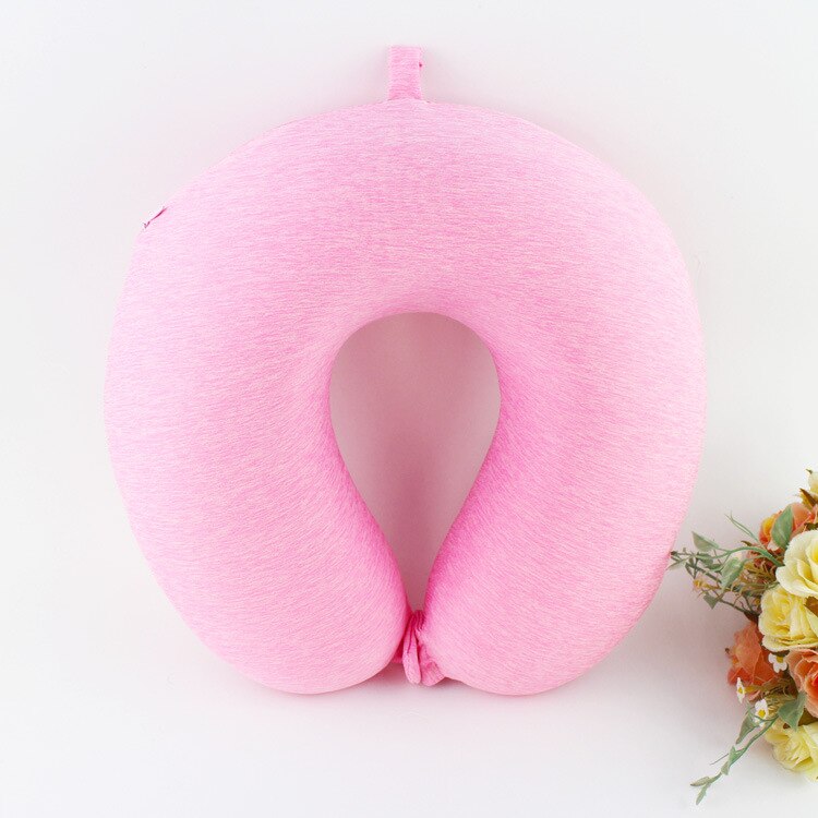 U Vormige Hals Kussen Memory Foam Comfortabel Slapen Reizen Kussen Voor Vliegtuig Auto Neksteun Reizen Kussens Soft Voor Kids: Roze