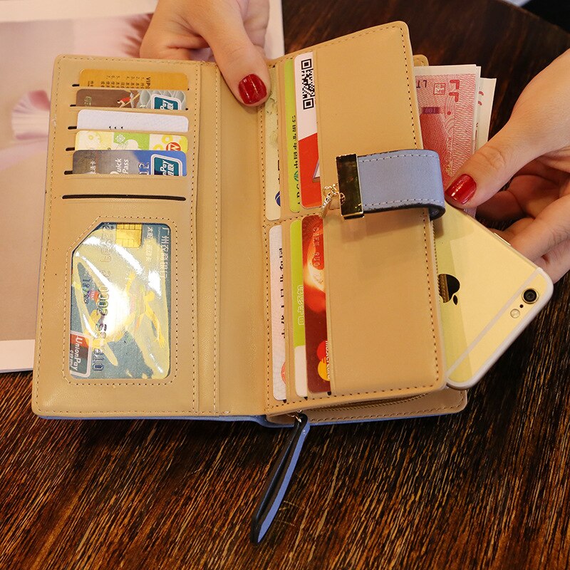 Women Wallet Purse Female Long Wallet Gold Hollow Leaves Pouch Handbag For Women Coin Purse Card Holders Femme