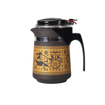 Bule de chá de argila roxa elegante copo bule resistente ao calor filtro bule escritório conjunto chá doméstico artesanal resistente a altas temperaturas: Golden carriage1