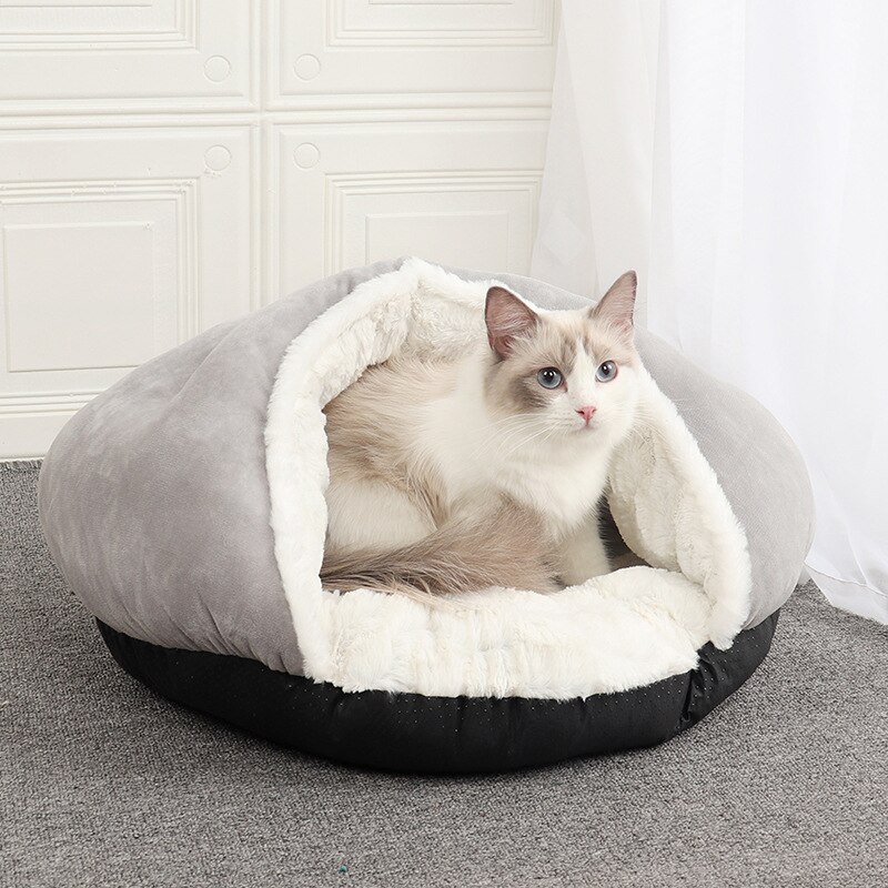 PSM Pet Cat Bed House Buckskin Bed Cat Cave Basket Cat Toddler Soft Warm Abreathable Chihuahua Cats Products for Pets Niche Chat