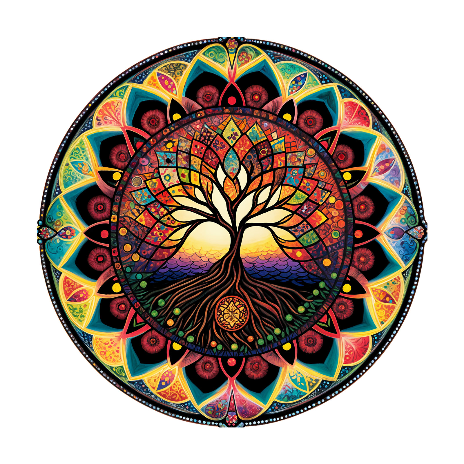 Circular Tree Pattern Wooden Puzzle: Irregular Shape, Educational Toy & Home Decor, Brain-Boosting Family Decoration