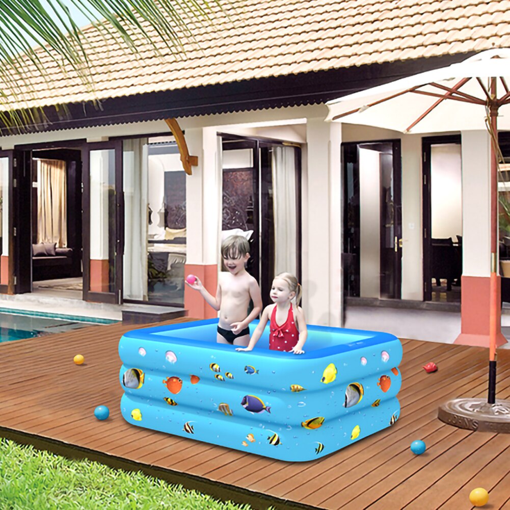 Piscine gonflable rectangulaire, pataugeoire, baignoire d'extérieur et d'intérieur, pour enfants, pour l'été