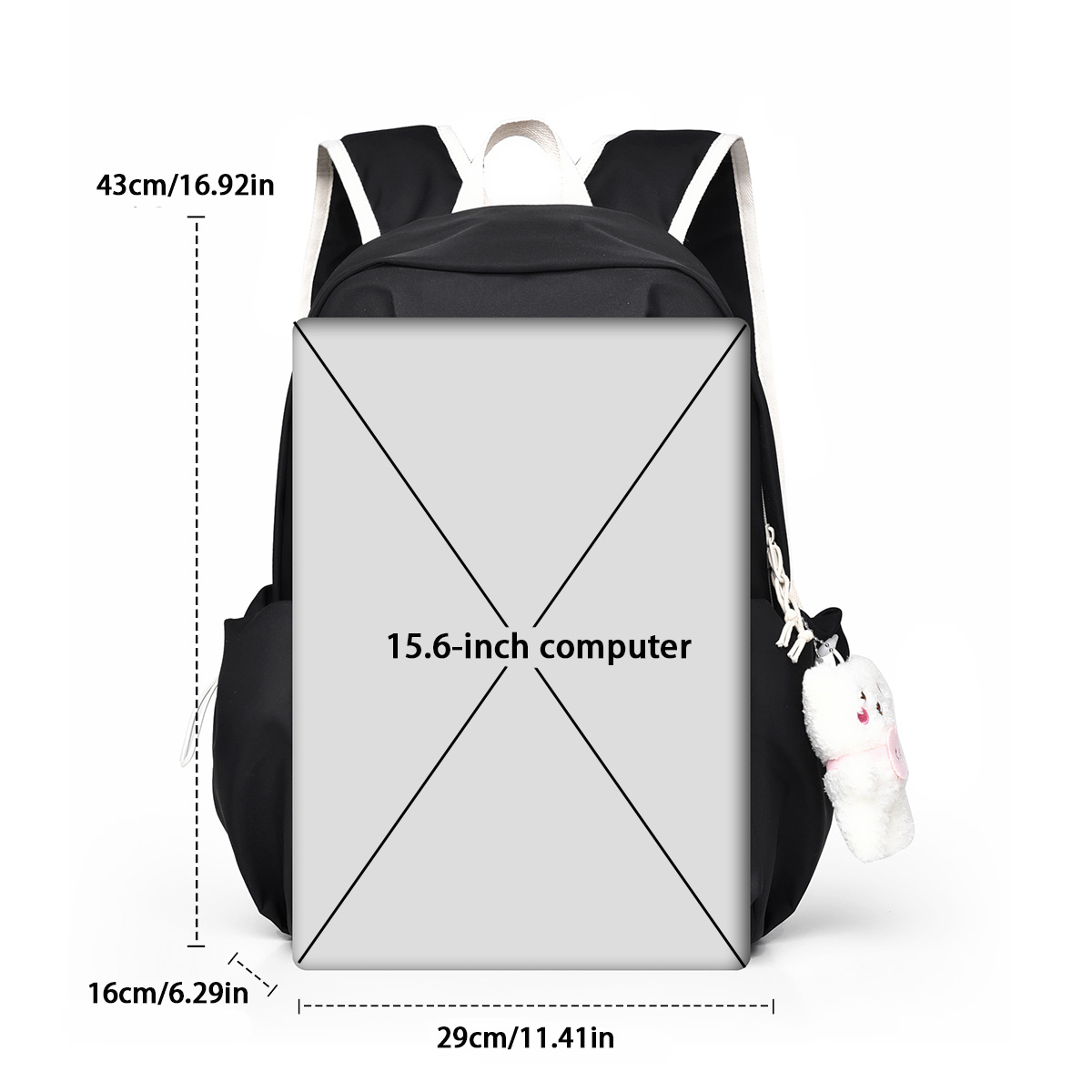 15,6-calowy męski i damski prosty, stylowy, o dużej pojemności, lekki i trwały plecak rekreacyjny.