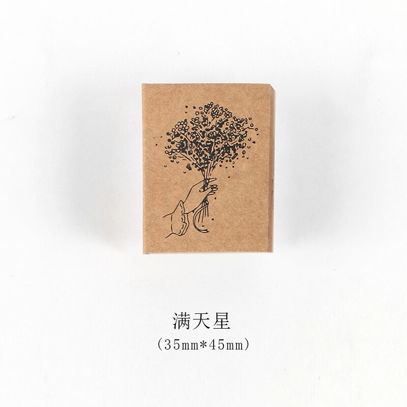 Xinaher vintage tulipan lilje bukett dekorasjonsstempel tre gummistempler for scrapbooking skrivesaker gjør-det-selv håndverk standard stempel: B