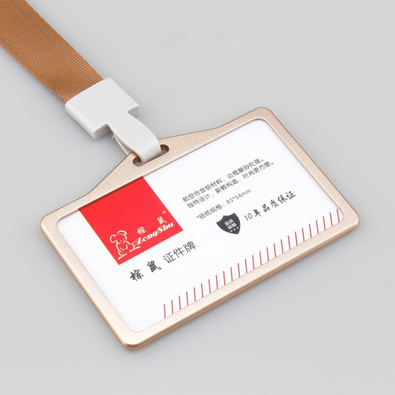 work permit ID card holder Exhibition identification card cover Unisex Aluminium alloy metal staff badge for colleagues