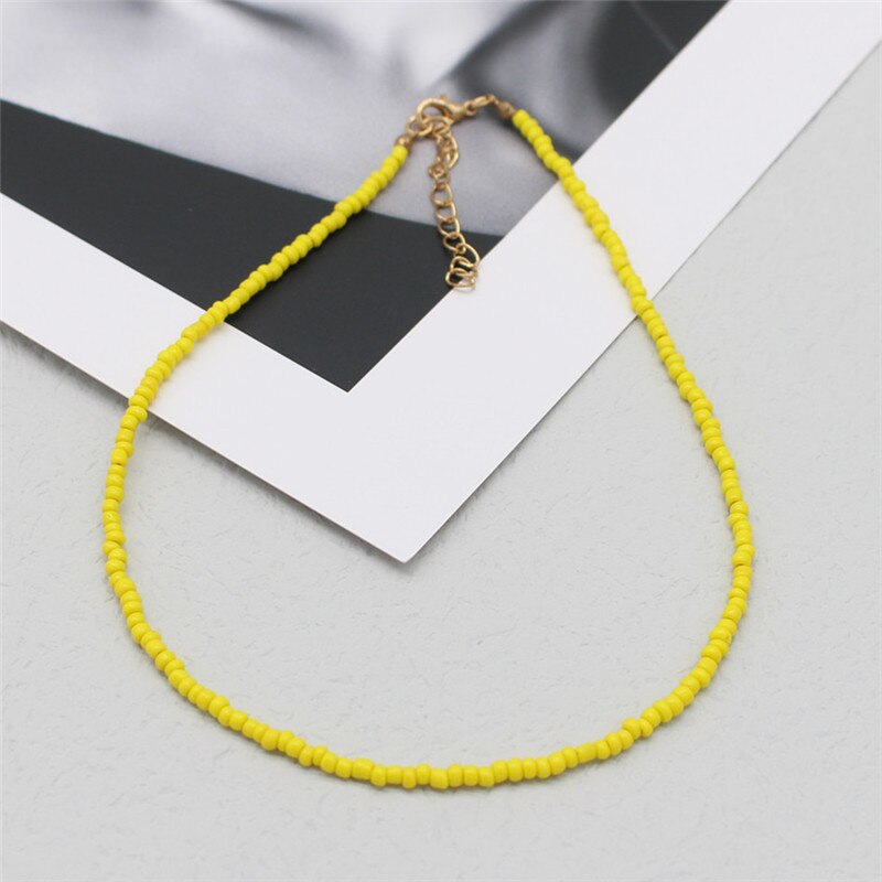Simple Seed Beads Strand Choker Women String Beaded Short Bohemia Clavicle Jewelry Necklace: 6