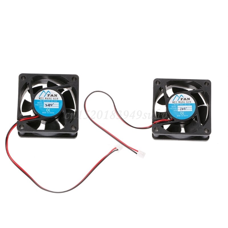 Ventilador de refrigeración para PC sin escobillas, Enfriador de 2 pines, 60mm × 60mm × 25mm, cc 12V 24V, 6025