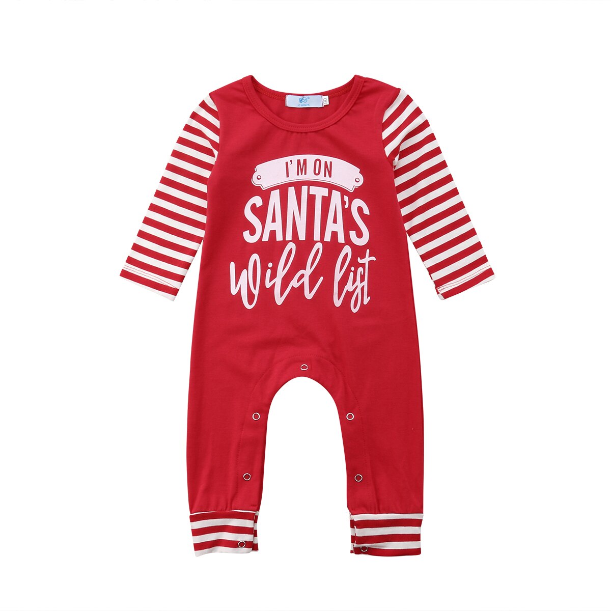 Baby Girl Boy Christmas Long Sleeve Letter Santa's Romper Jumpsuit Clothes Outfits