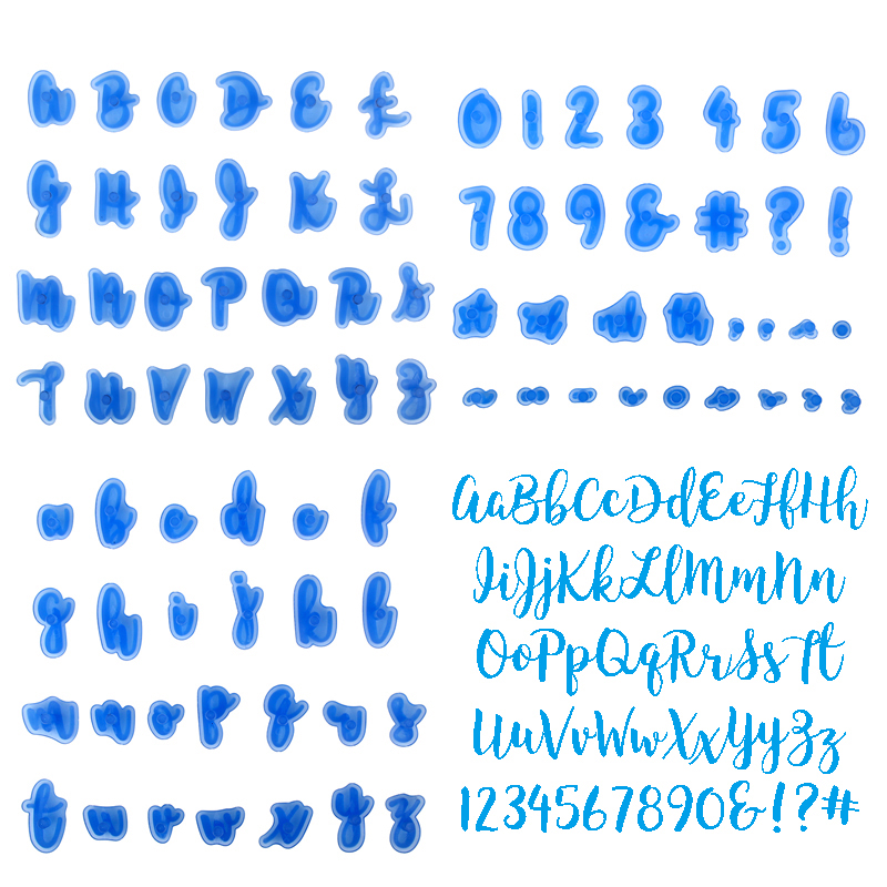 Molde con letras y números del alfabeto para manualidades, herramienta de decoración para pasteles, galletas, galletas, cortador en relieve, Fondant de azúcar