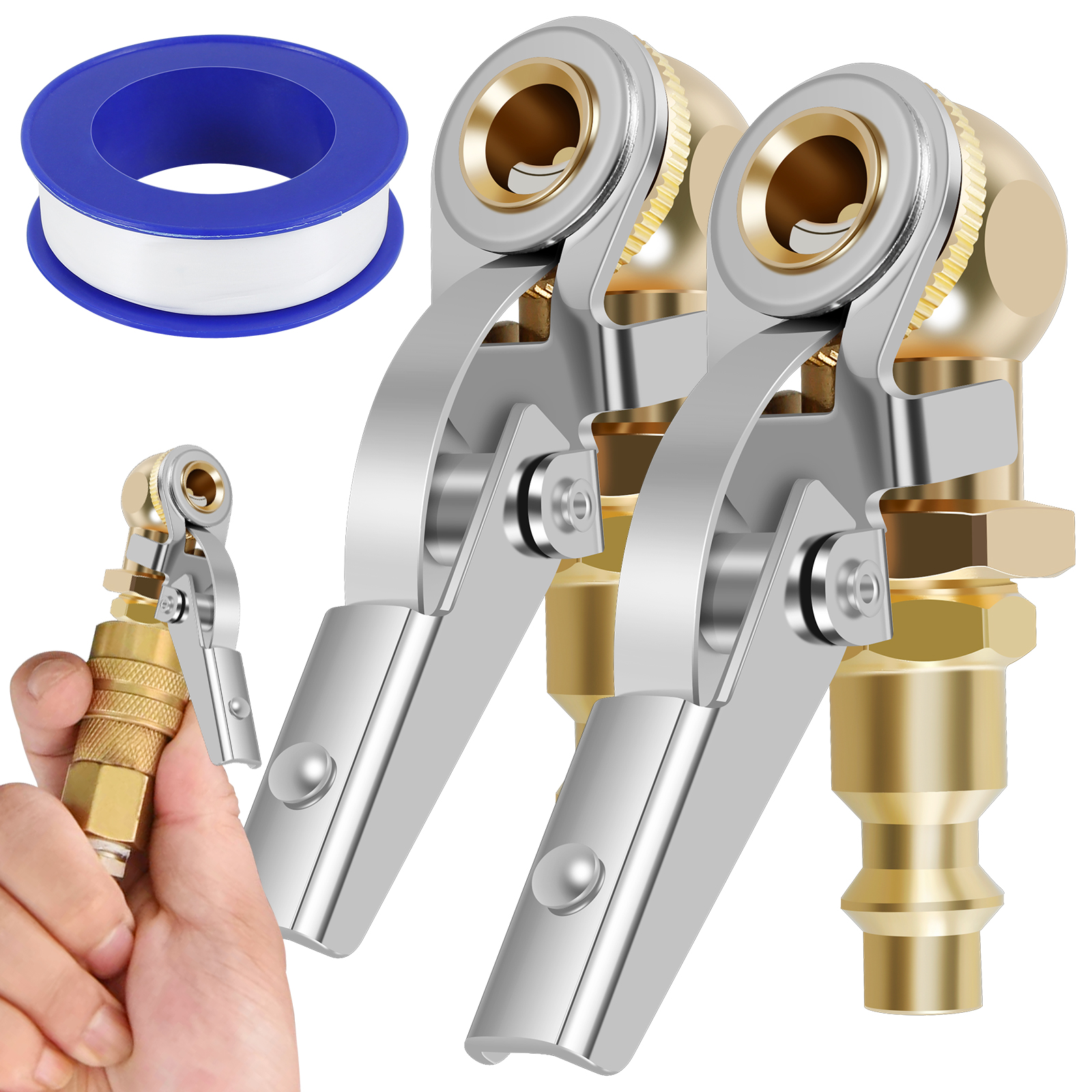 2Stck abgeschlossen Ball Reifen 1/4 zoll FNPT Langlebig abgeschlossen fließen Reifen Inflator Luft Auto Reifen Luft Futter Inflator pumpe Ventil Stecker