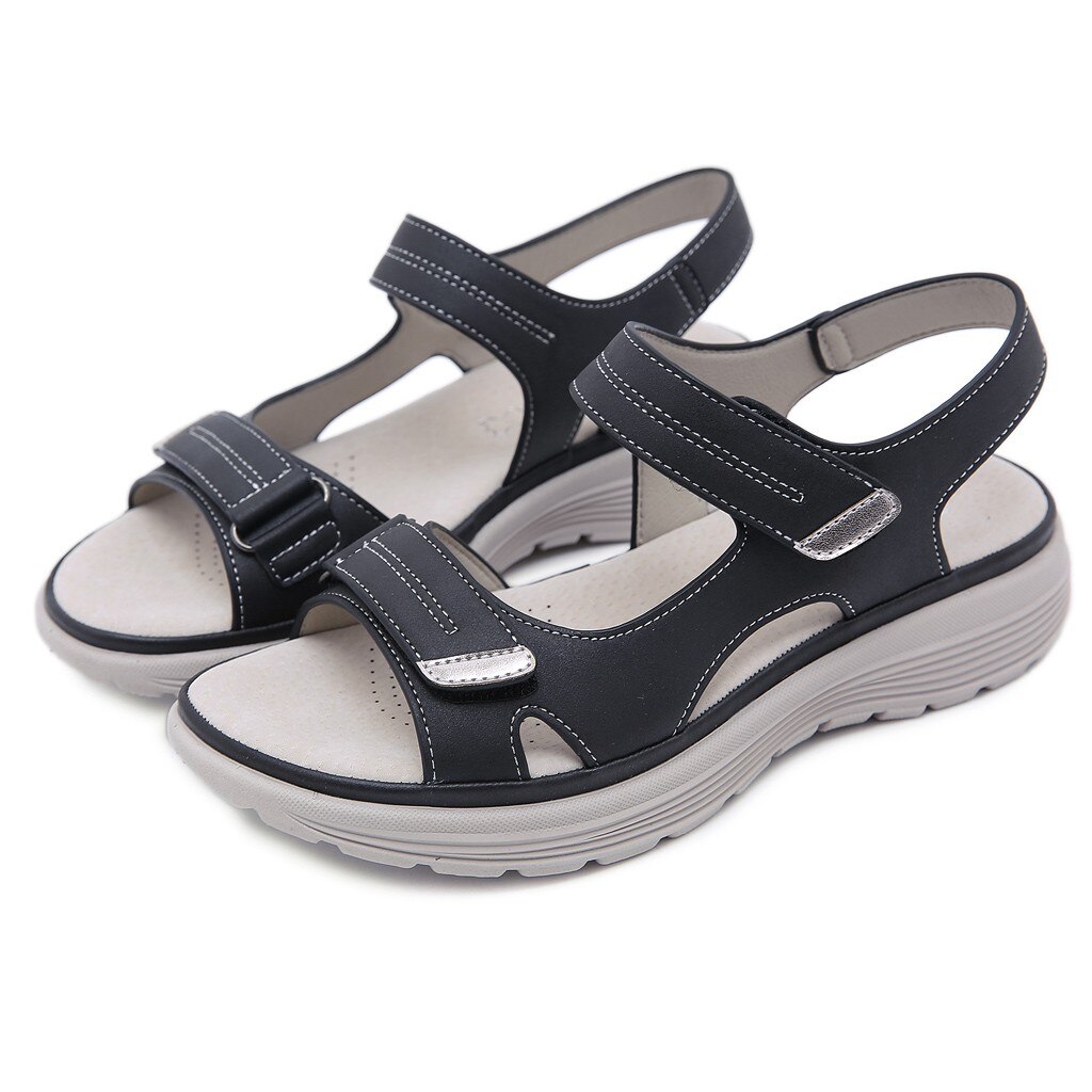 SAGACE – sandales à semelle souple pour femmes, chaussures de plage, antidérapantes, bout ouvert, Velcro, respirantes, Style Sport