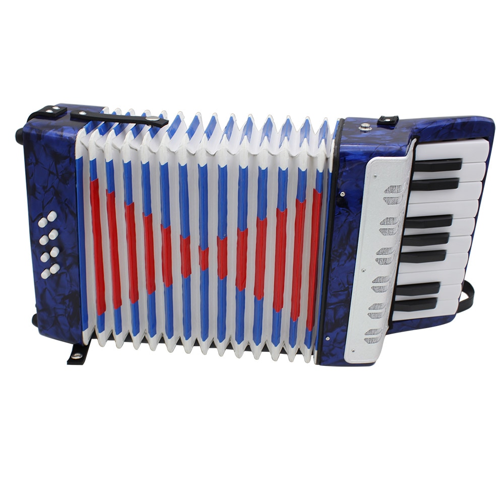 Mini 17-Key Accordion Durable 8 Bass Accordion Educational Musical Instrument Toy for Amateur Beginner Best