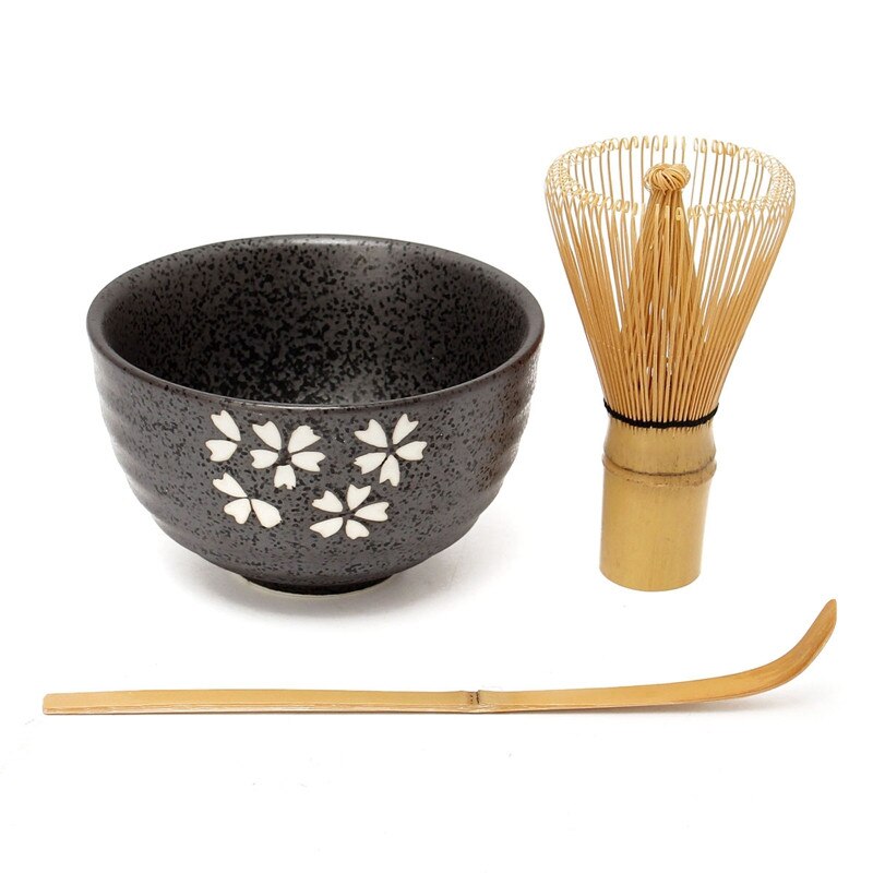 4 Style Fine Japanese Ceremony Matcha Ceramic Bowl With Bamboo Whisk Scoop Teaware Tool Set For Coffee And Tea