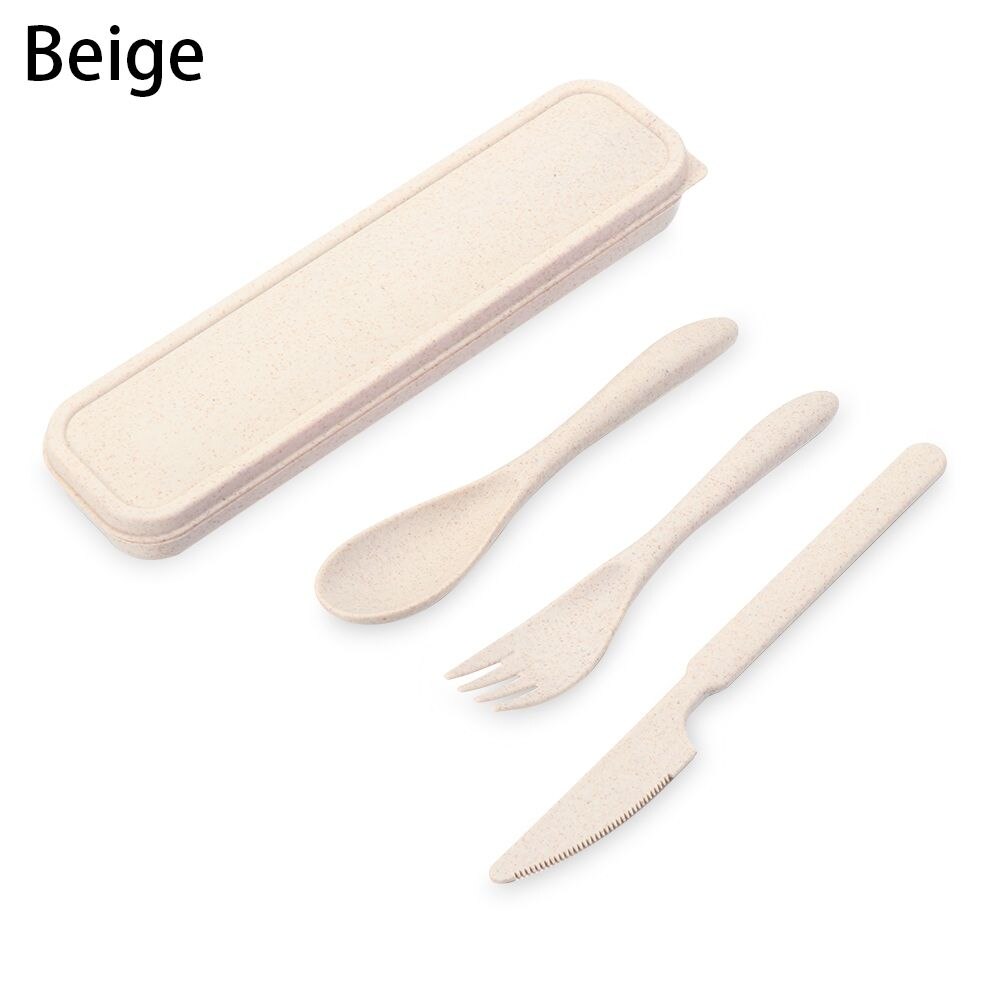 Cuillère à soupe en plastique Portable, paille de blé , à Long manche, vaisselle de table, outils de cuisine pour enfants: beige