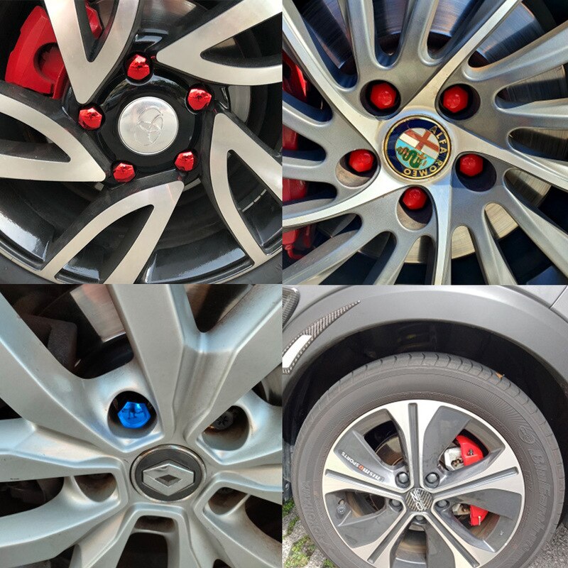 Tapas de tuercas de rueda de coche, tapas de protección antióxido, tapón de tornillo de tapacubos para automóvil, tuerca para neumático, Perno, decoración Exterior, 17mm, 20 piezas