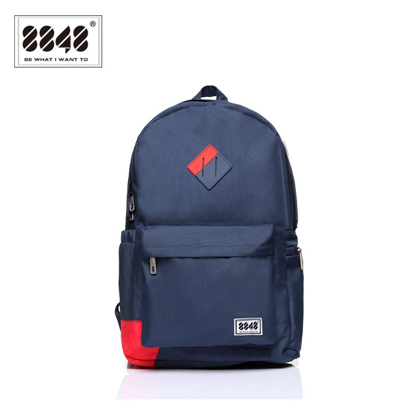 Male School Student Backpacks Shoulder Straps Navy Men Backpack Preppy Style 15.6'inch Laptop Shoe Pocket Resistant 229-020-004