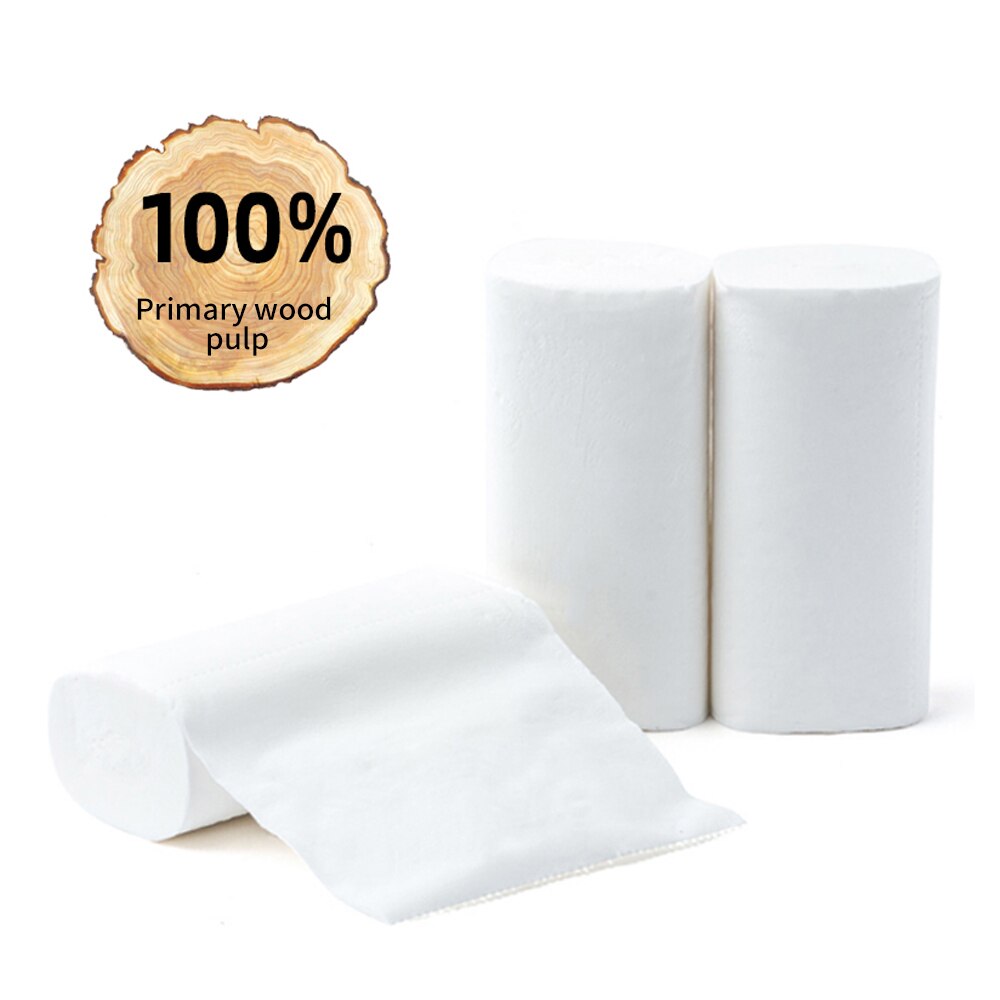 12 Rolls Toilet Paper White Soft Coreless Roll Paper Towel Kitchen Bathroom Bath Tissue For Kids Adults Household