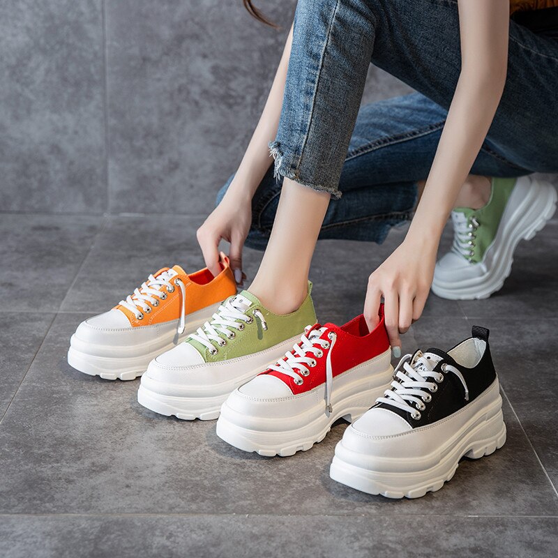 Damesko pustende komfort shopping dame gå sko sommer platå sko kvinner heve sko 35-39