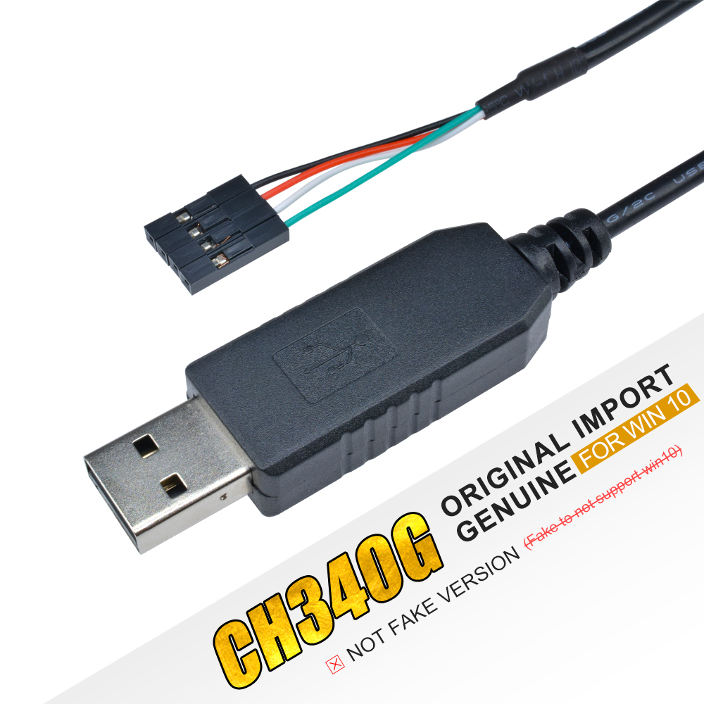 Original 1M CH340G CH340 USB a TTL Cable de descarga en serie convertir Cable adaptador Compatible Win 7/8/10 para Arduino Raspberry Pi