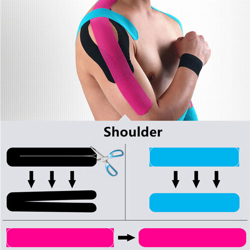 Sports elastik bånd sikkerhed elastoplast fitness tape kinesiologi tape genopretning muskel smertelindring pude knæ skulder ryg nakke