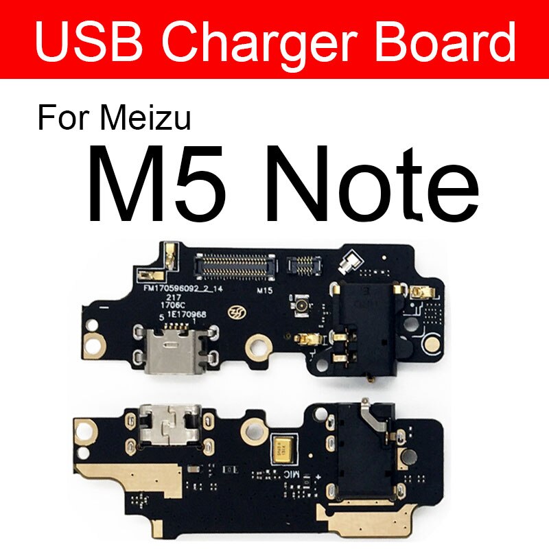 Usb-opladning oplader jack port board til meizu meilan  m1 m2 m3 m3s m5 m5s m6 s6 u10 u20 max note usb stik oplader board: M5 note