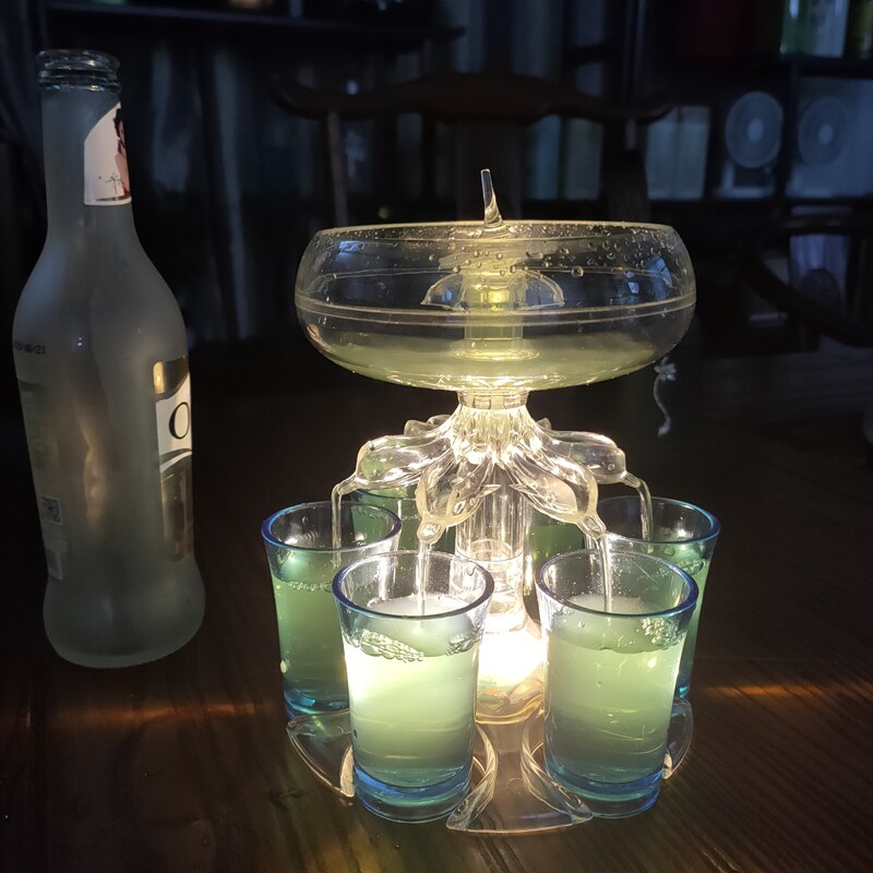 2022 6 Cups White Wine Red Wine Dispenser Wine Rack Whiskey Beer Dispenser Bar Home Party Drinking Tool Accessories: Transparent luminous