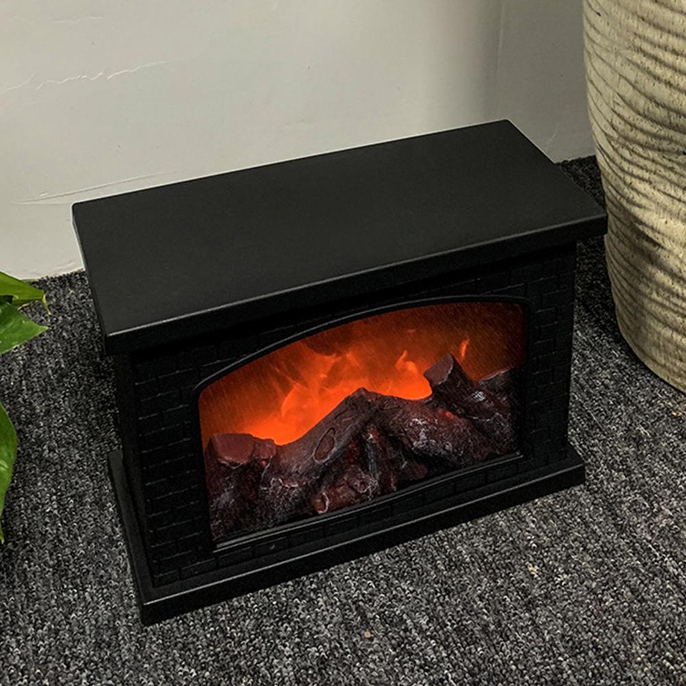 LED Home Fireplace Light Realistic Flameless Fireplace Lamp Modeling Lamp Decorative Table Light Christmas Crafts Ornaments