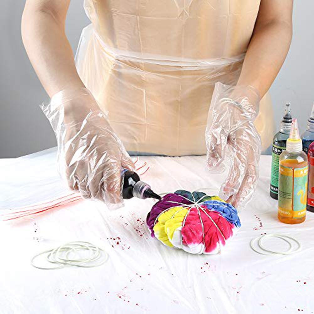 131PCS Tie-dye Kit T-Shirt Fabric Tie-dye Tools Kits With Wood Chips Rubber Bands Gloves Aprons Tools Tie-dye Kit For Kids Adult