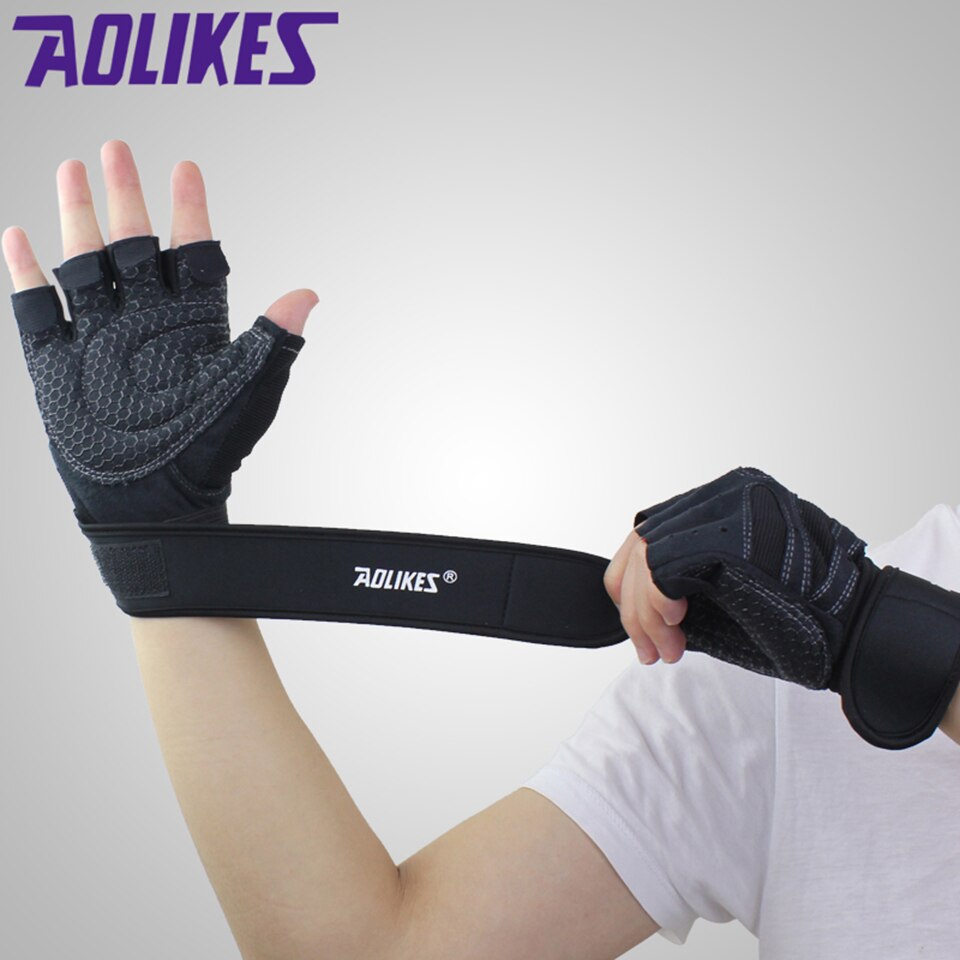AOLIKES-guantes de entrenamiento deportivo para hombre y mujer, multifunción, resistencia a la absorción del sudor, levantamiento de pesas